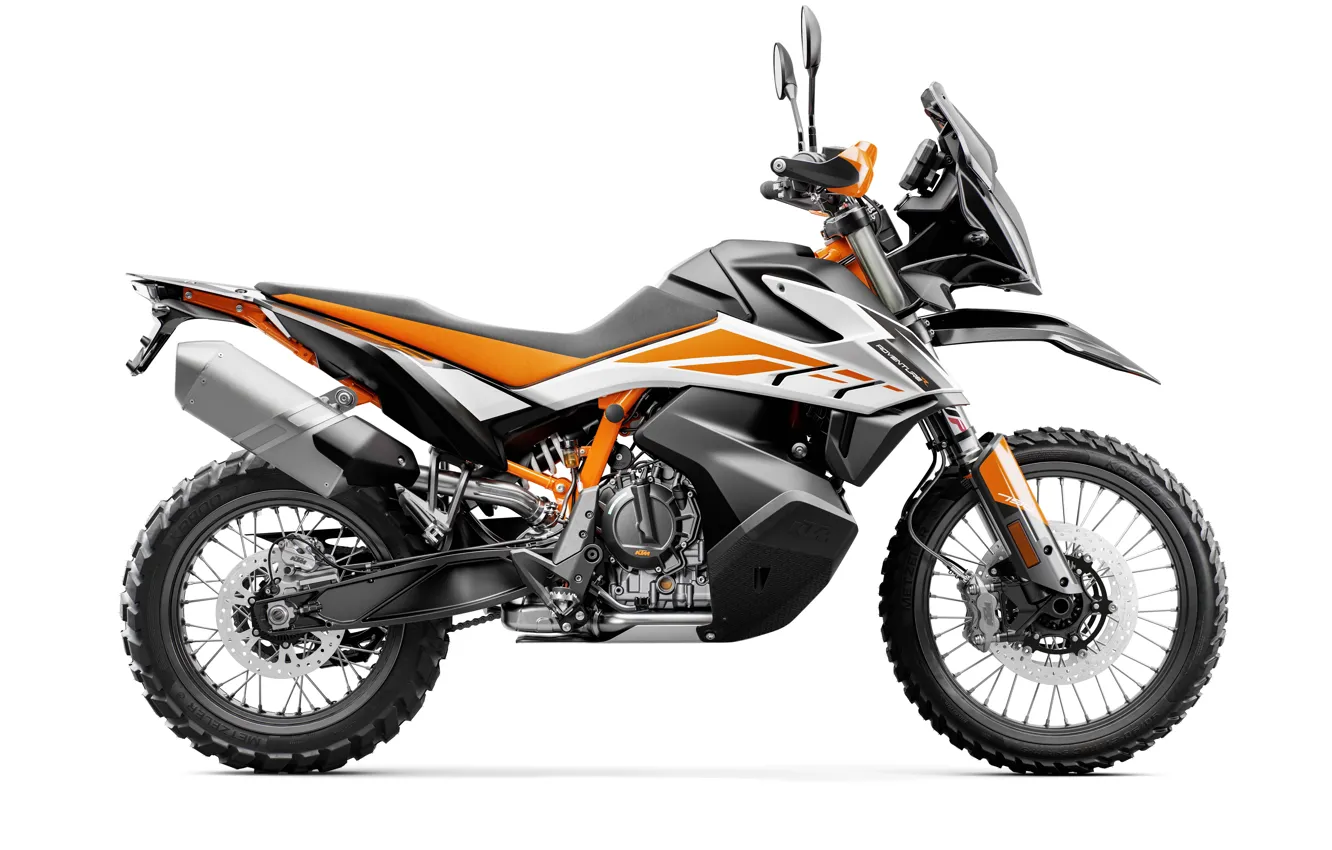 Фото обои белый фон, KTM, 790, 2019, Adventure R