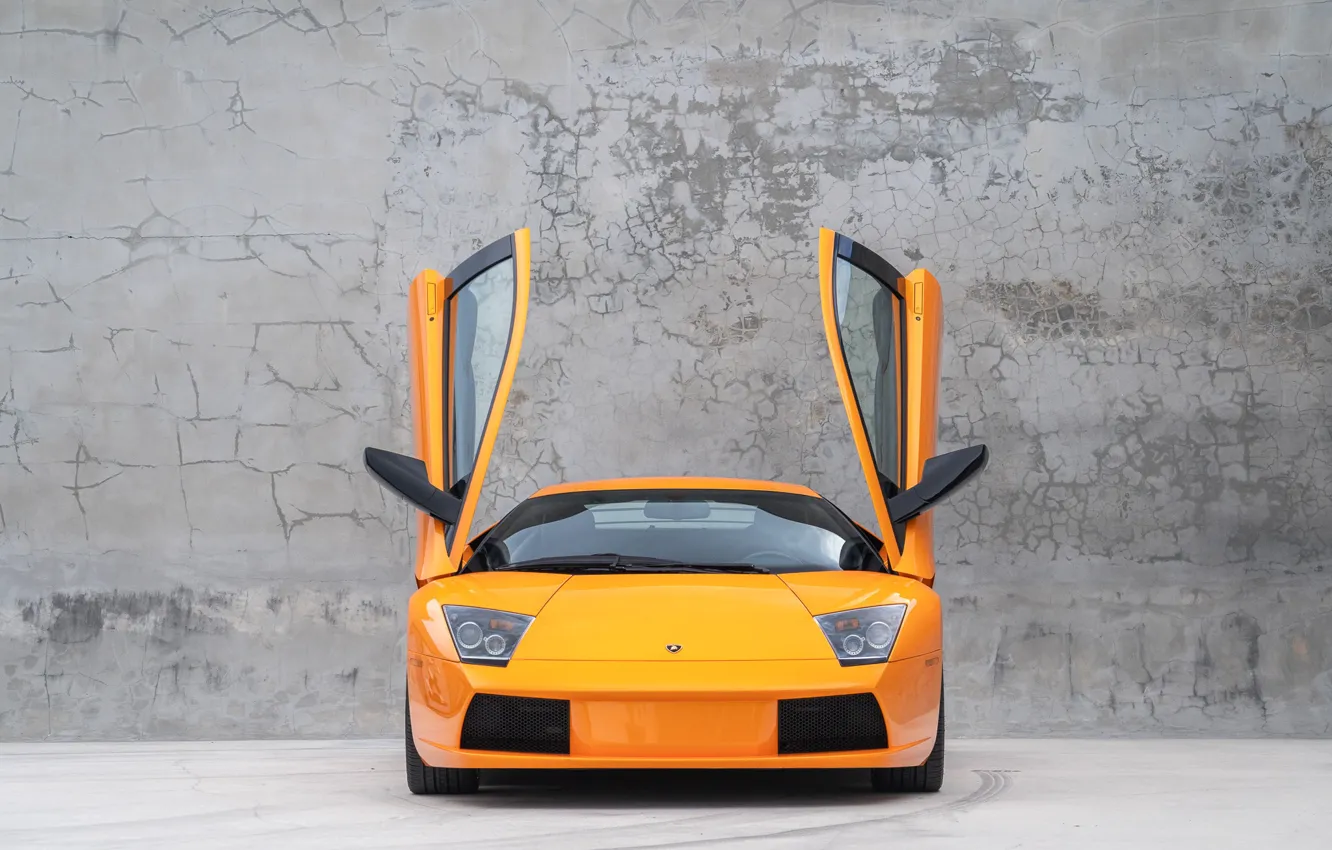 Фото обои Lamborghini, Lamborghini Murcielago, Murcielago, orange, lambo, front view