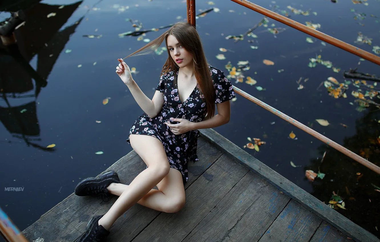 Фото обои girl, legs, photo, photographer, model, brunette, portrait, Artyom Mernaev