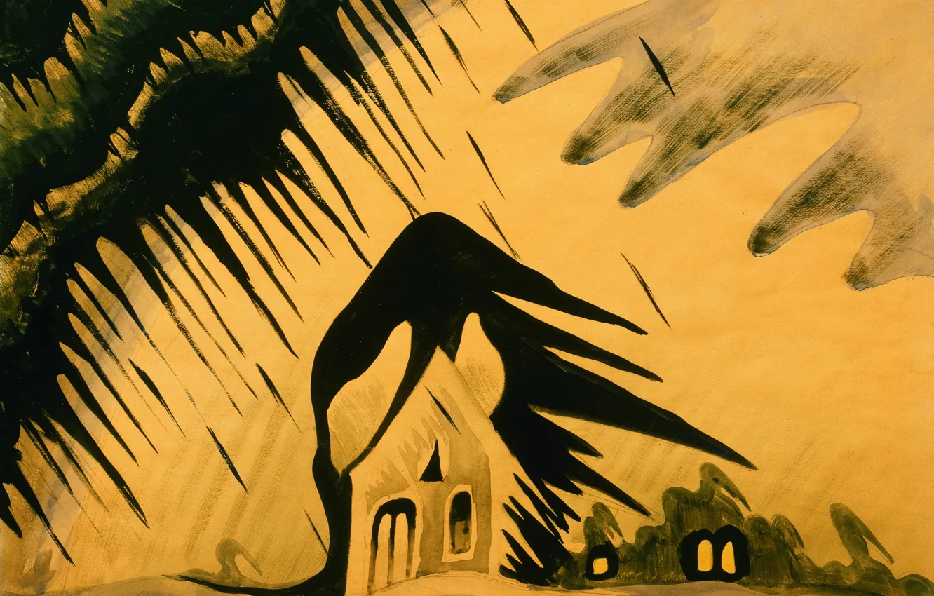 Фото обои 1918, Charles Ephraim Burchfield, The East Wind