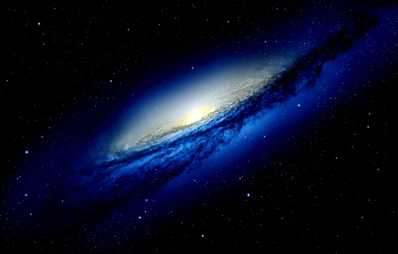 Фото обои космос, синий, чёрный, звёзды, галактика
