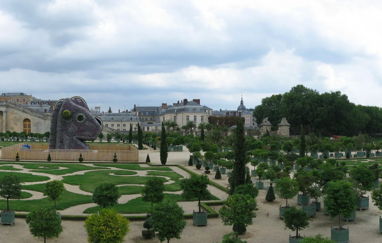 Фото обои Франция, панорама, дворец, оранжерея, Версаль