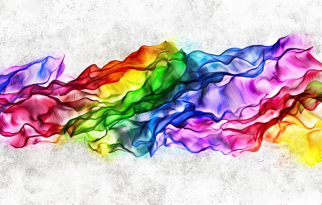 Фото обои радуга, неон, шелк, складки, разноцветный, развевается