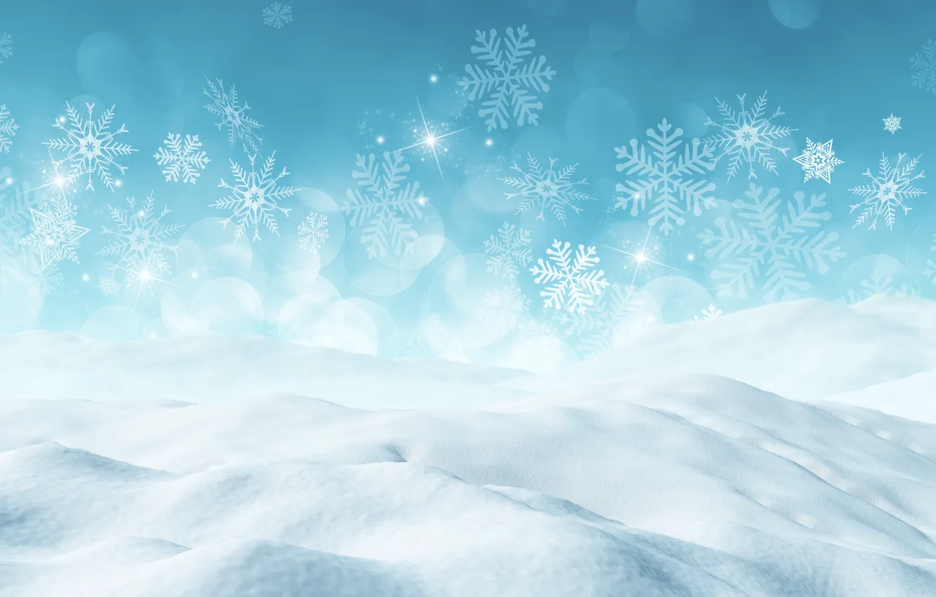 Фото обои снег, снежинки, фон, christmas, blue, winter, background, snowflakes