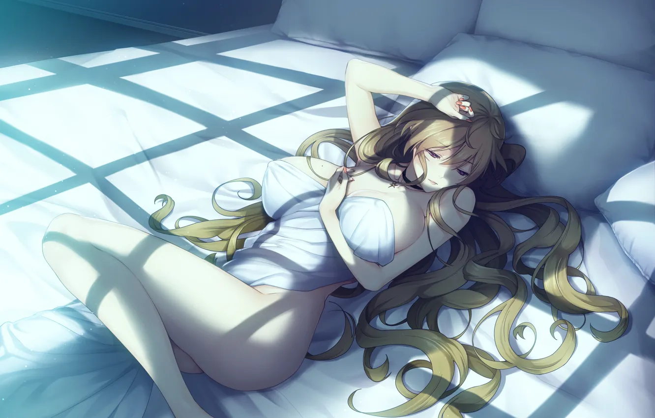 Фото обои эротика, кровать, сон, games, anime, девушка .блондинка, Deep One