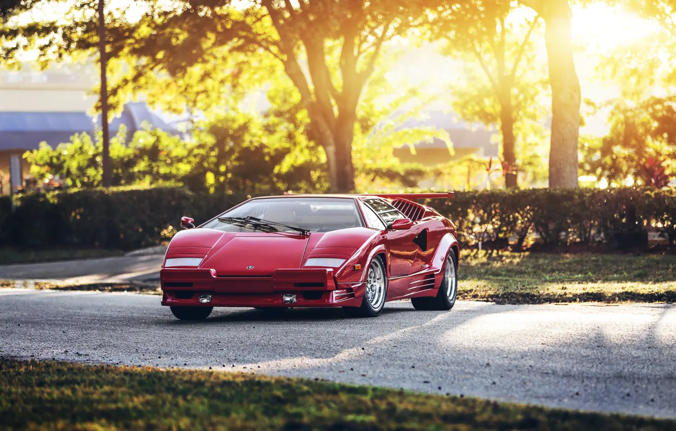 Фото обои red, supercar, Lamborghini Countach, hq wallpaper
