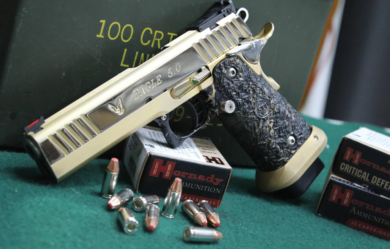 Фото обои пистолет, Eagle, патроны, STI 1911, полуавтоматический
