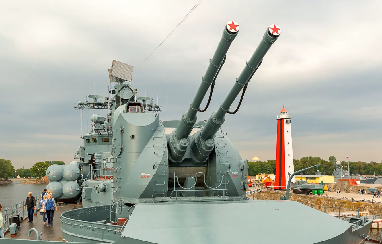 Фото обои установка, артиллерийская, эсминец, беспокойный, ак-130