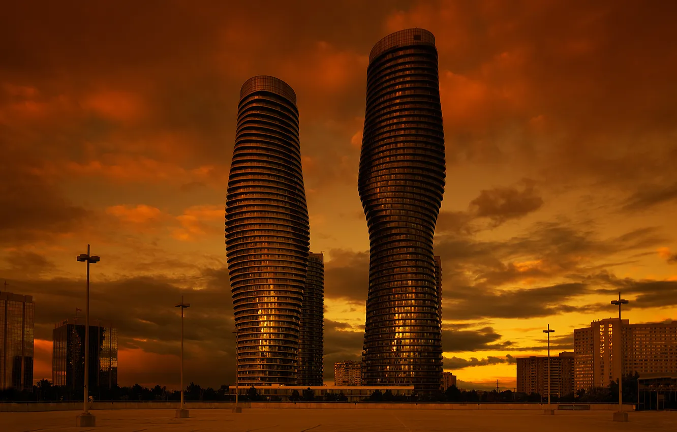 Фото обои город, Канада, Онтарио, Миссиссаге, Absolute World Towers
