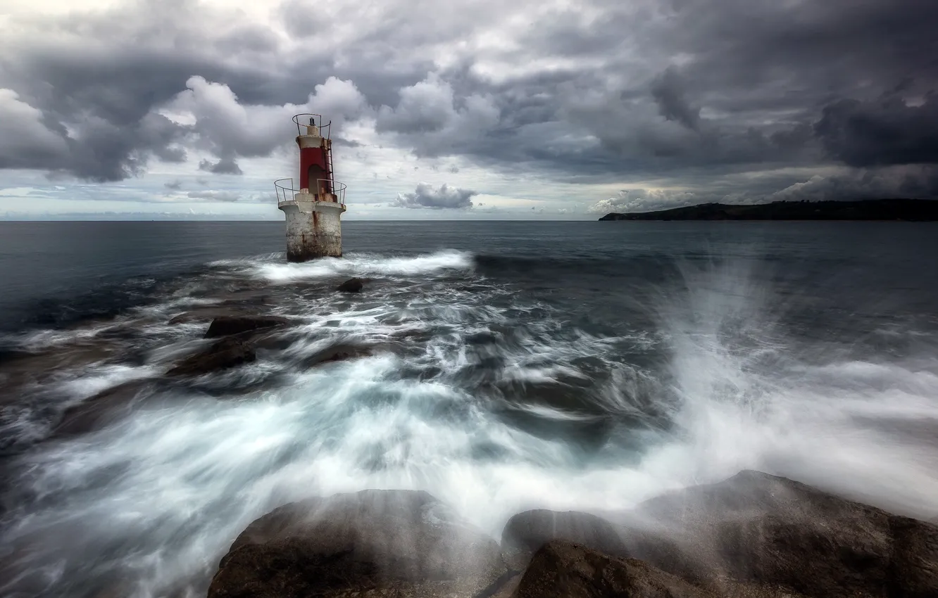 Фото обои море, берег, маяк