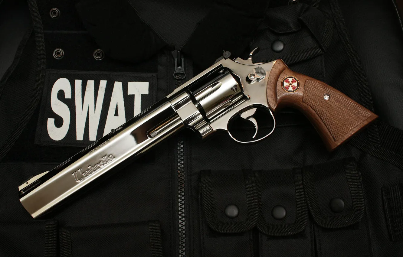 Фото обои револьвер, swat, umbrella