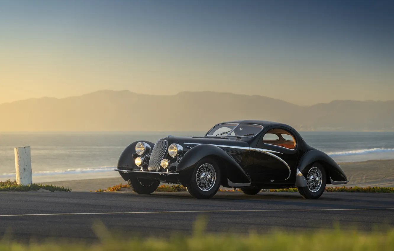 Фото обои 1938, ретро автомобили, единственный экземпляр, Lago, the only instance, Talbot, Speciale Teardrop Coupe par Figoni …