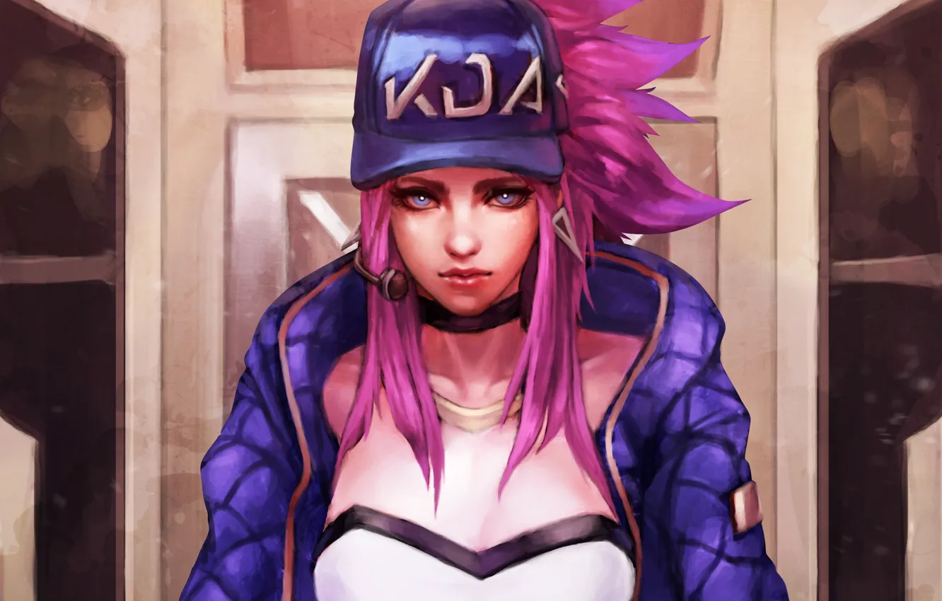 Фото обои девушка, кепка, art, Akali, League of Legends, kda, The Rogue Assassin