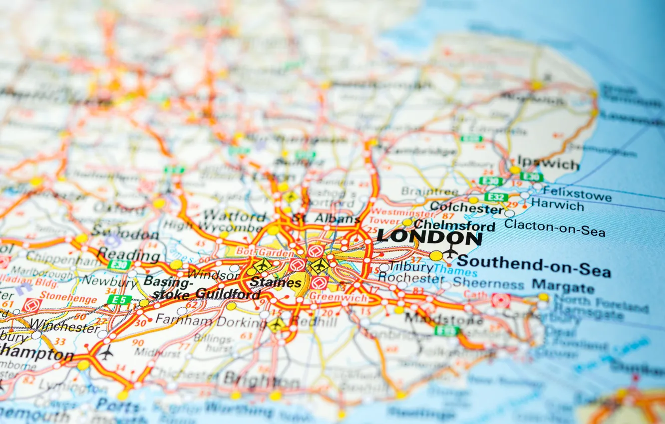 Фото обои map, London, England