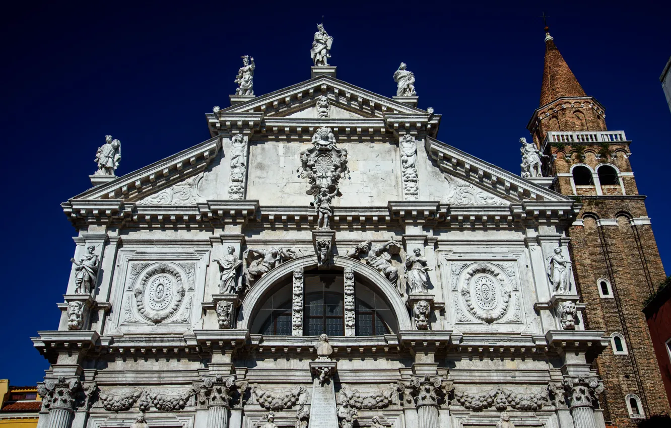 Фото обои Италия, Венеция, колокольня, церковь святого Моисея