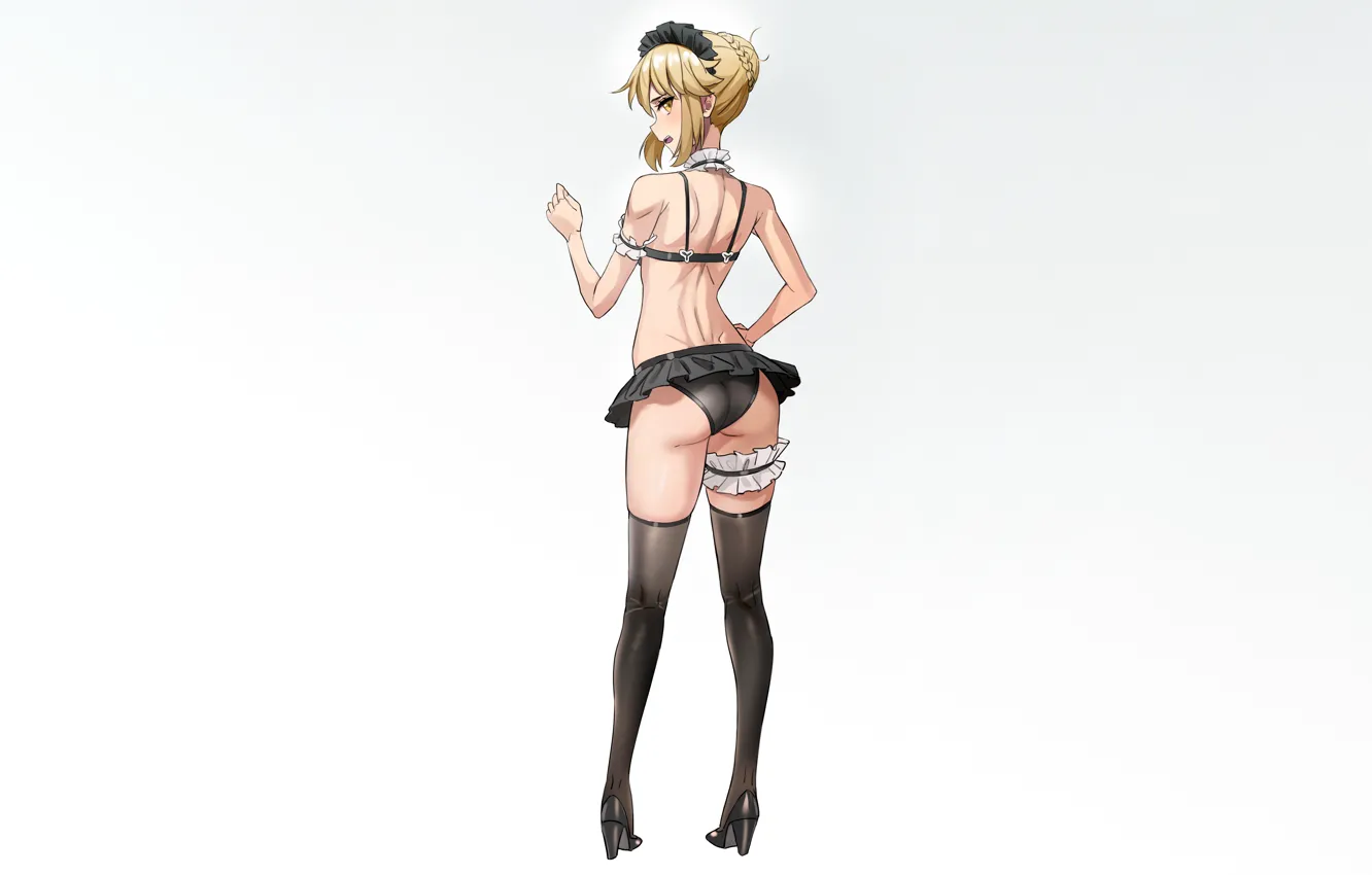 Фото обои girl, sexy, lingerie, ass, pantsu, panties, thighhighs, anime
