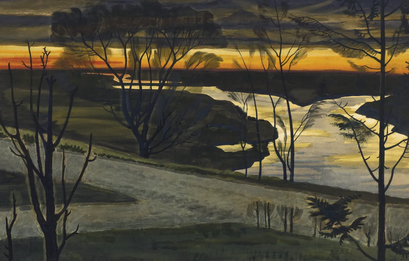 Фото обои 1926, Charles Ephraim Burchfield, November Dawn