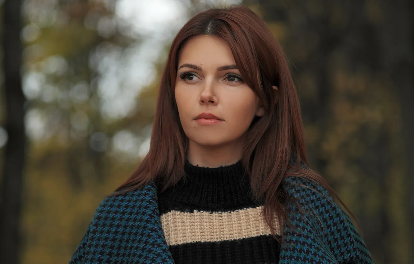 Фото обои взгляд, девушка, волосы