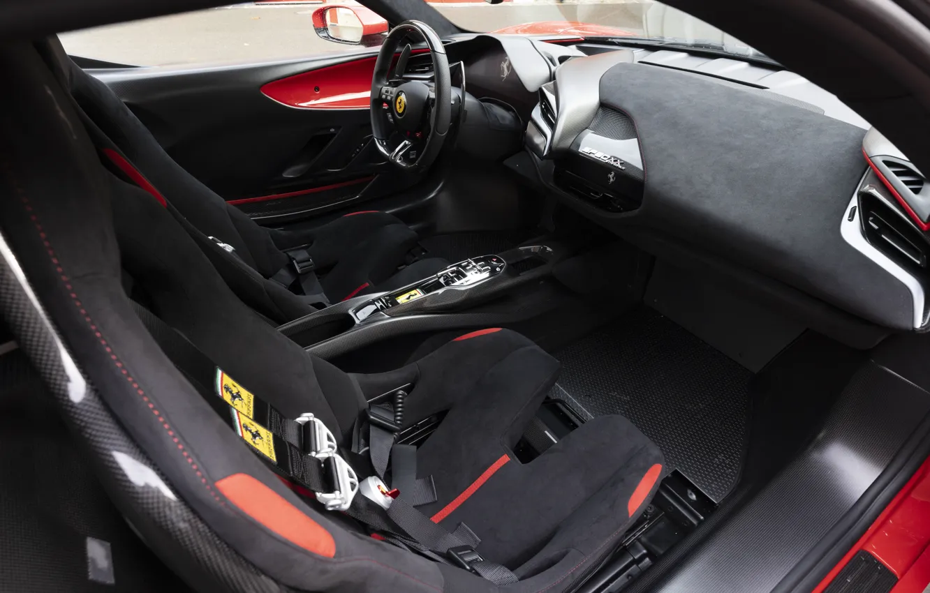 Фото обои Ferrari, car interior, SF90, Ferrari SF90 XX Stradale