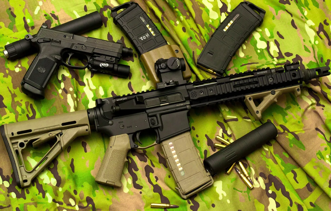 Фото обои automatic, black, assault rifles