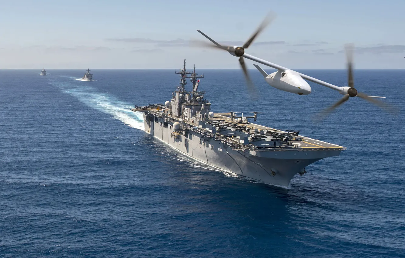 Фото обои aircraft, sea, ocean, warship, Helicopter, flag, navy, squadron