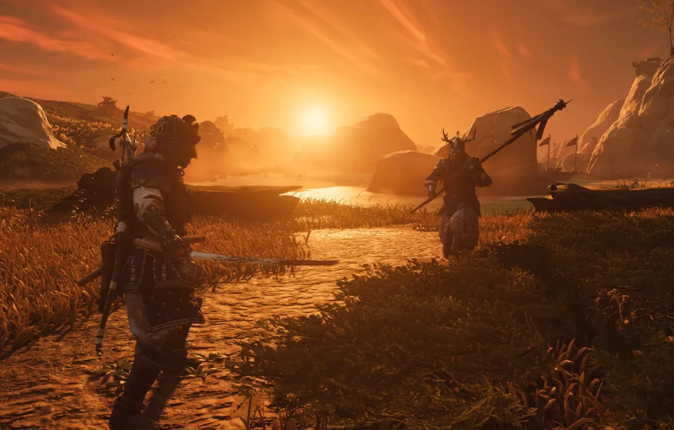 Фото обои Япония, самурай, Samurai, Ghost of Tsushima