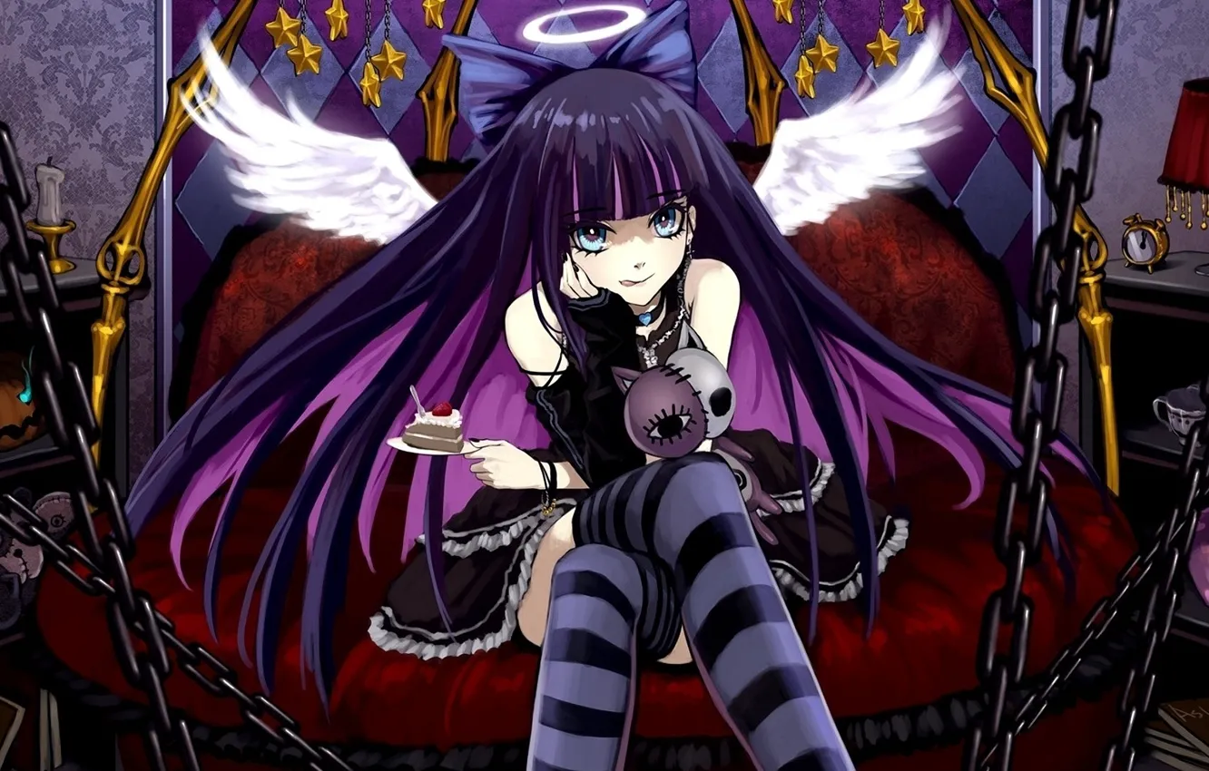 Фото обои череп, цепь, тыква, ведьма, трон, черная магия, Anarchy Stocking, Stocking with Garterbelt