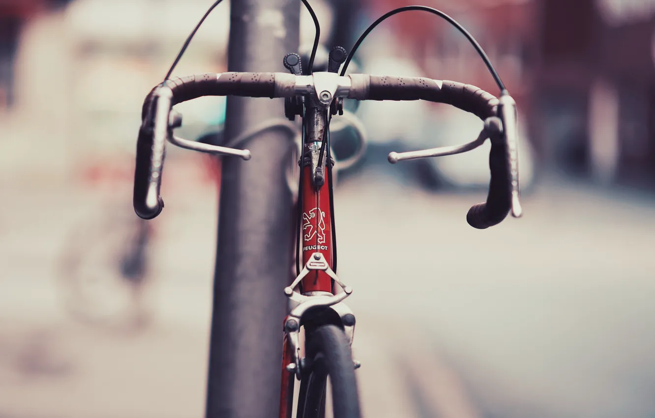 Фото обои велосипед, улица, peugeot