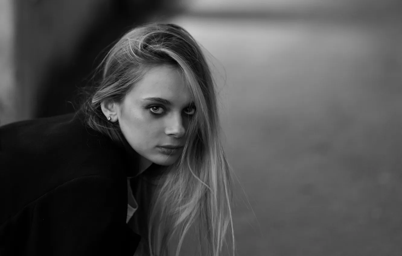 Фото обои взгляд, чёрно-белое, Sonya, Дмитрий Чернов