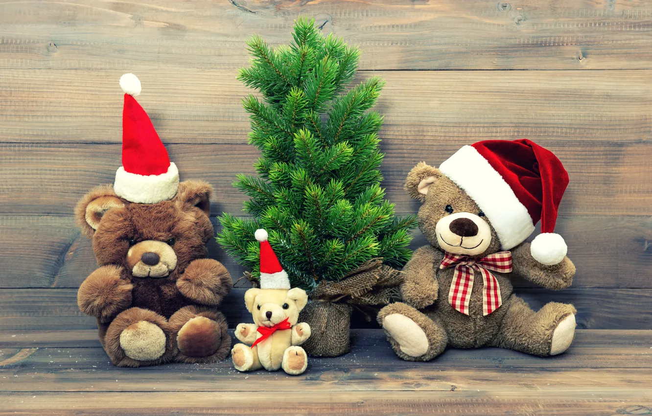 Фото обои игрушки, елка, Новый Год, Рождество, мишка, Christmas, vintage, New Year
