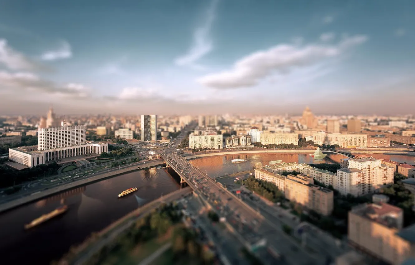 Фото обои река, дома, Москва, 158