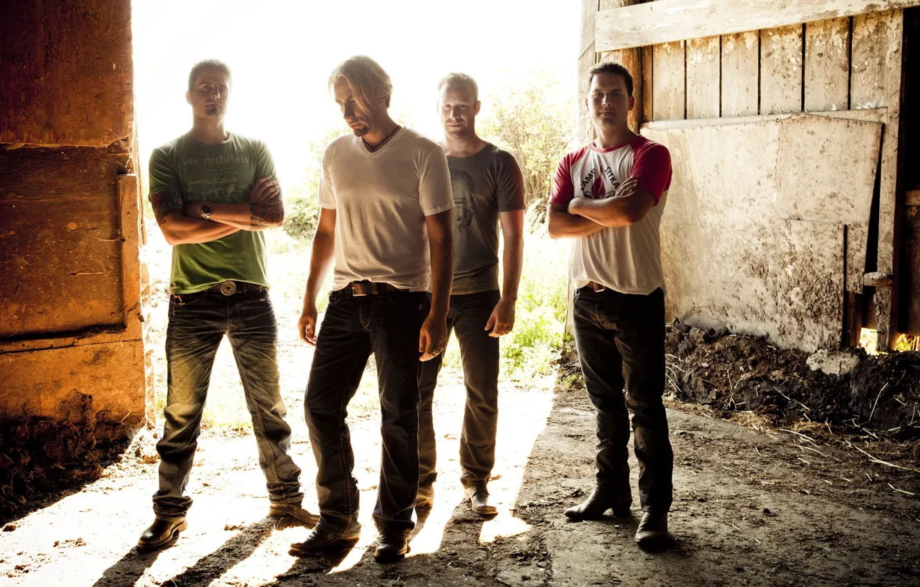 Фото обои группа, мужчины, Чед Крюгер, рок-группа, Майк Крюгер, Nickelback, альтернативный рок, пост-гранж