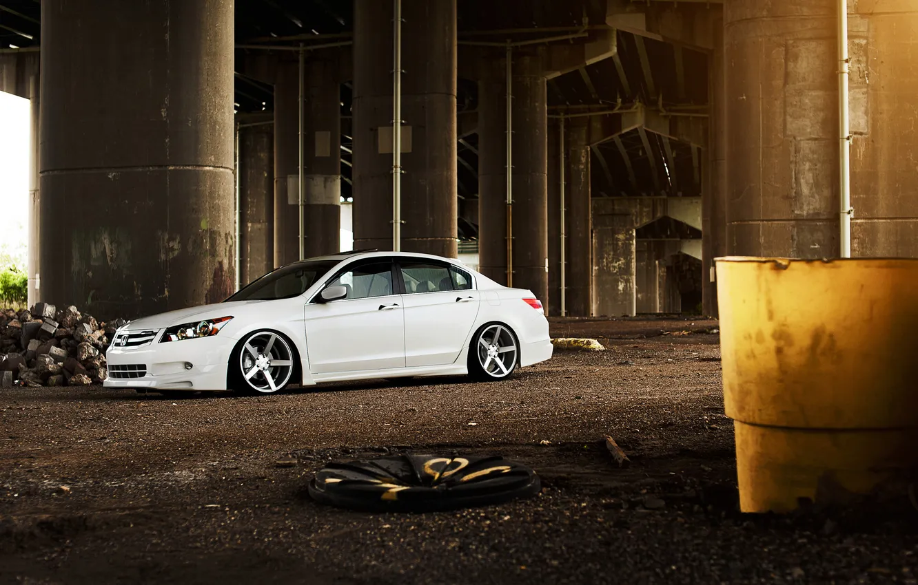 Фото обои белый, Honda, Accord, хонда, аккорд