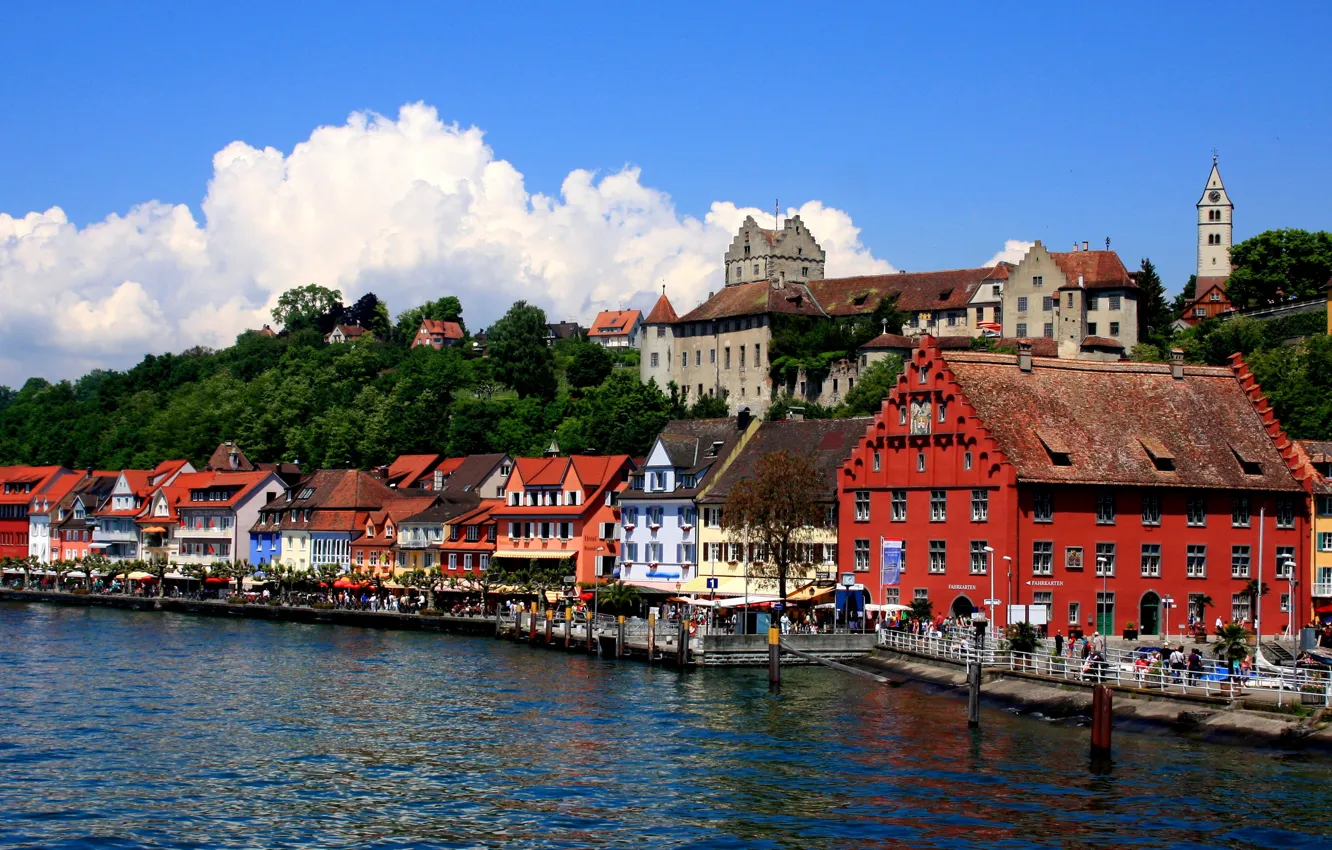 Фото обои город, побережье, дома, Германия, Hagnau am Bodensee