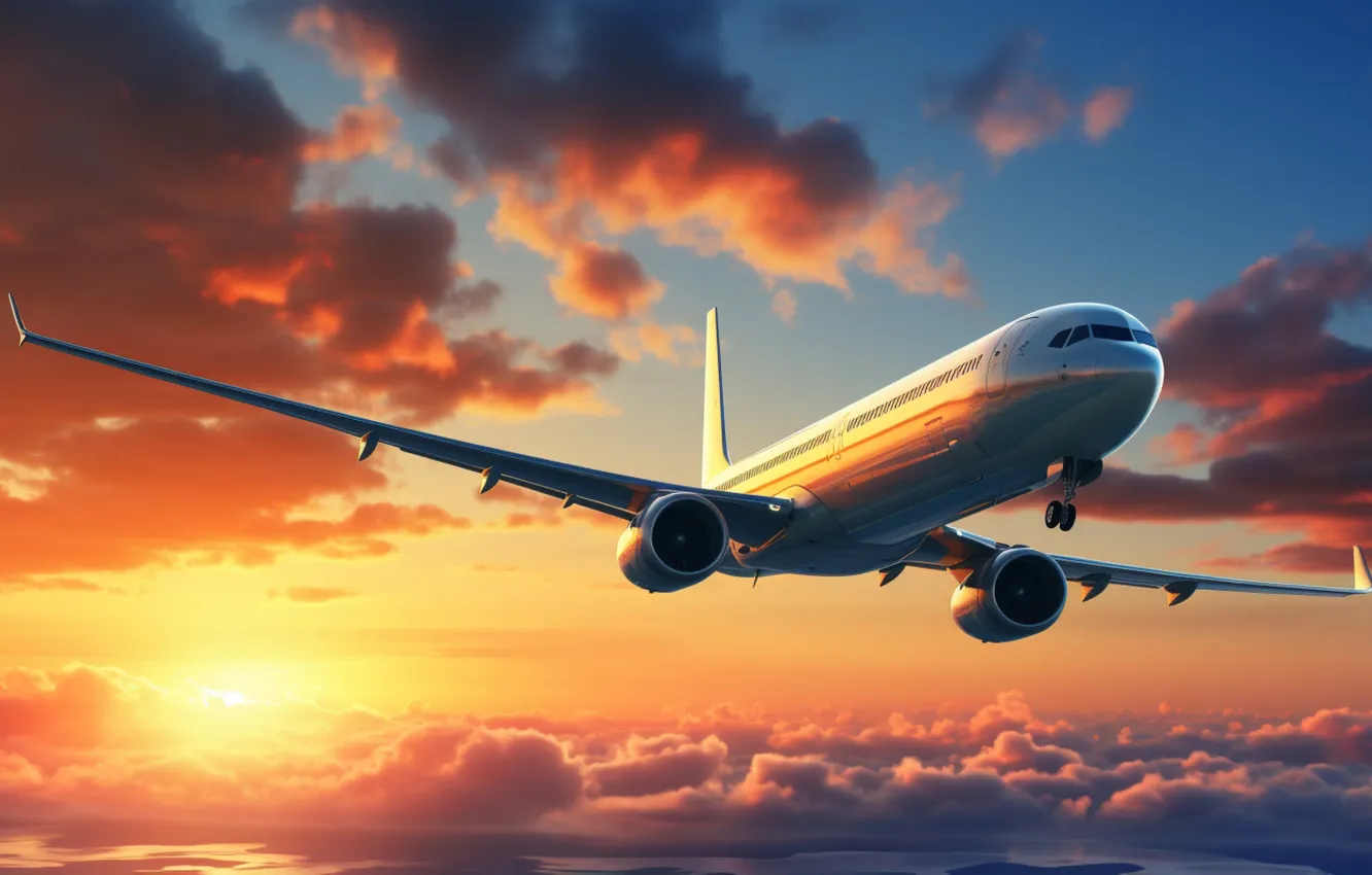 Фото обои самолёт, ИИ-арт, НЕЙРОСЕТЬ