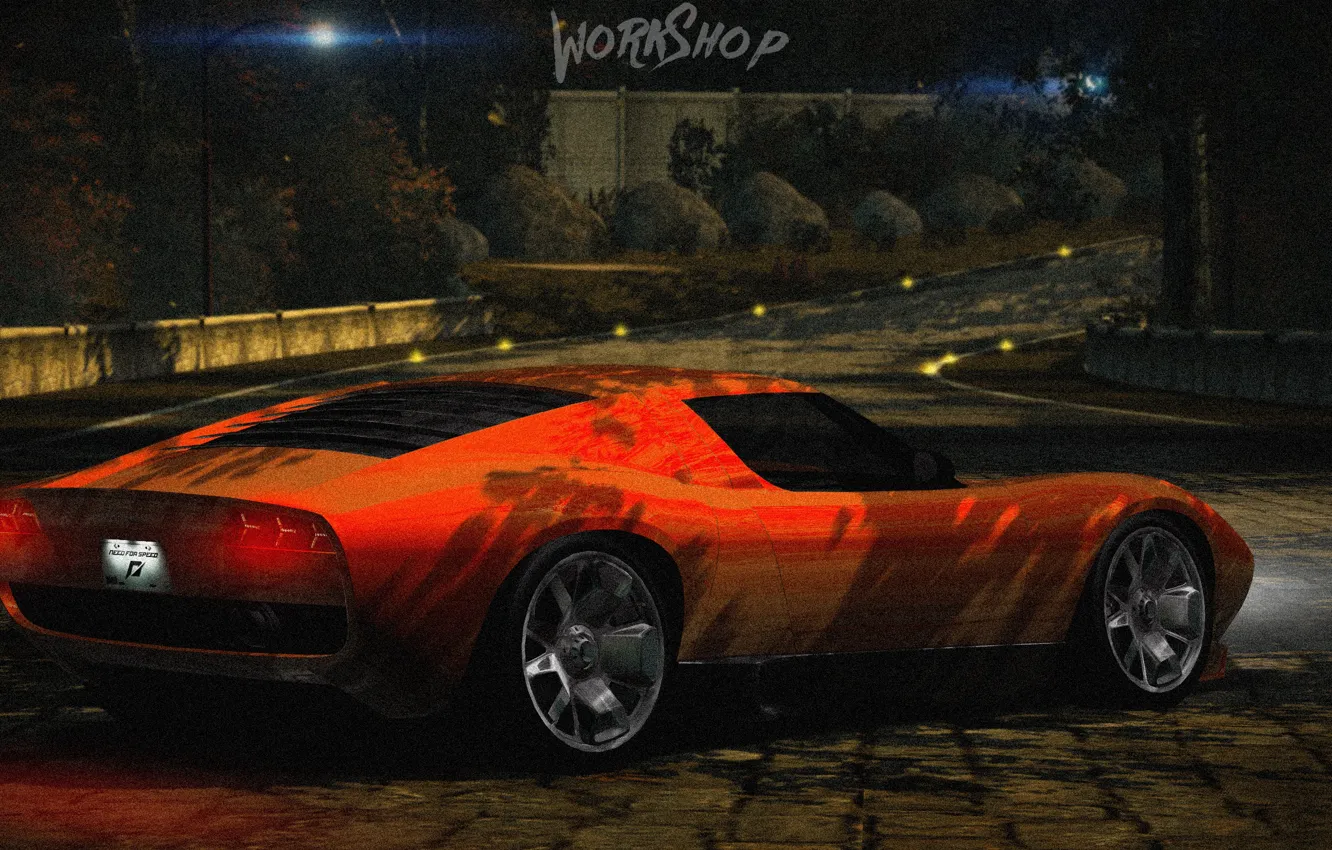 Фото обои Park, orange, Need for speed world, Lamborghini Miura Concept