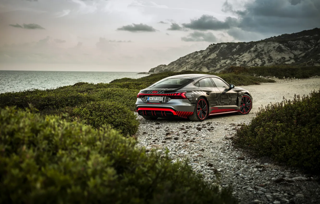 Фото обои Audi, берег, купе, 2020, RS e-Tron GT Prototype