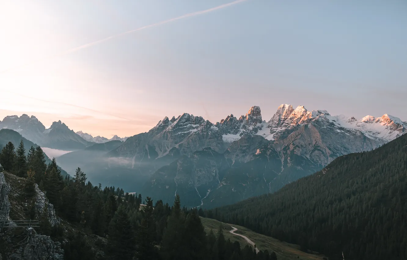 Фото обои лес, деревья, горы, природа, скалы, Italy, Dolomites, Fanes-Sennes-Prags Nature Park