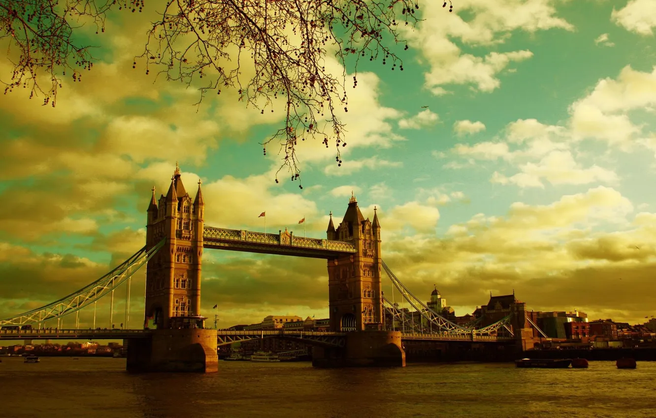 Фото обои река, лондон, Великобритания, Тауэрский мост, темза, Tower Bridge