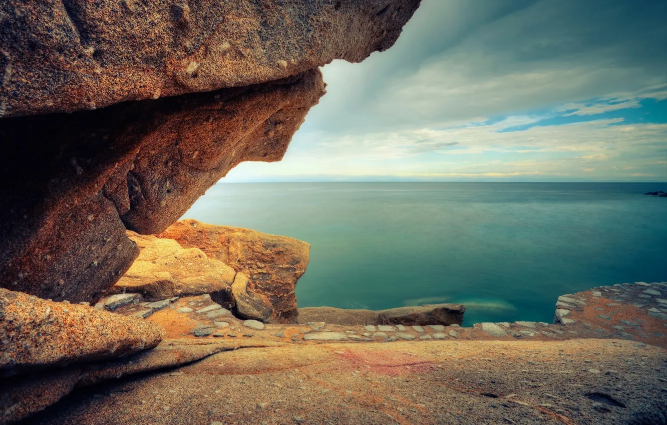 Фото обои море, камни, скалы, побережье