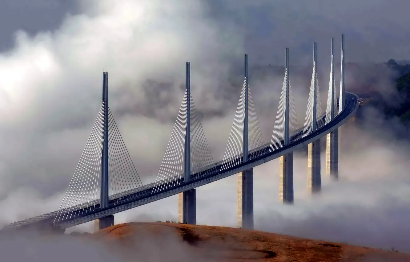 Фото обои France, French, Brigde, Millau, others, south, technics