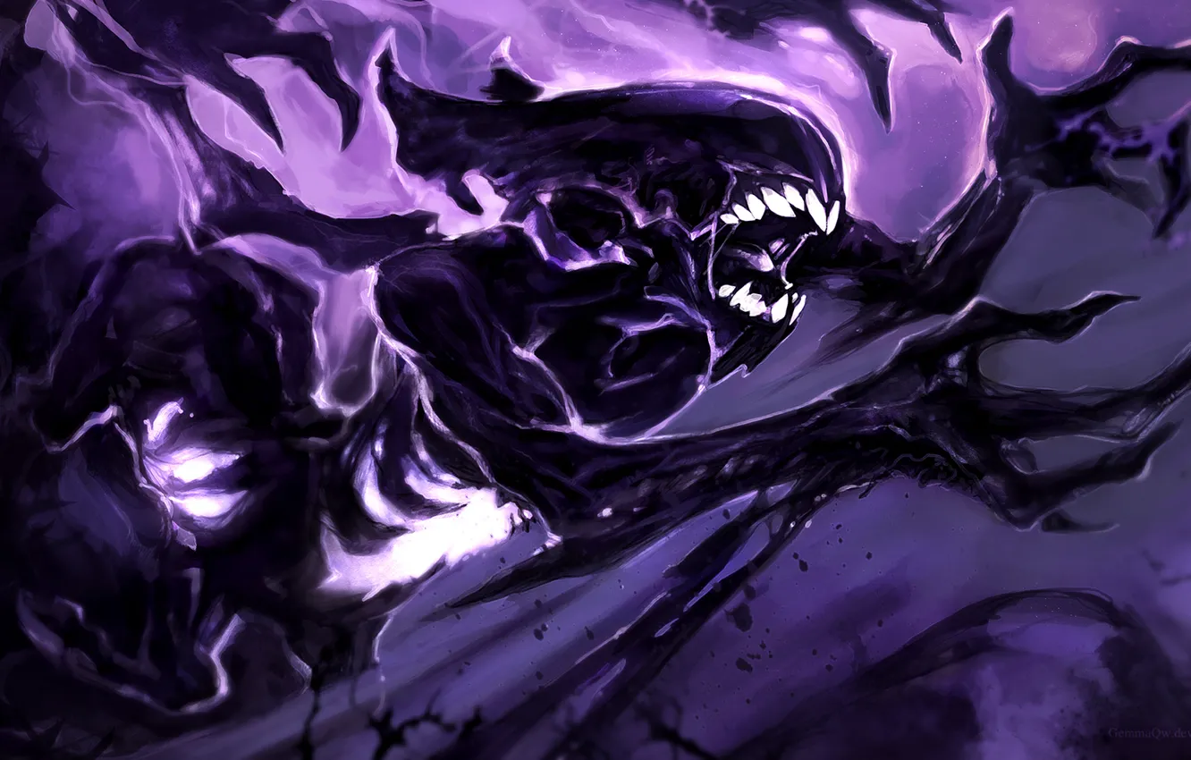 Фото обои монстр, зубы, лапы, арт, Dota 2, Bane, кошмар, GemmaQw