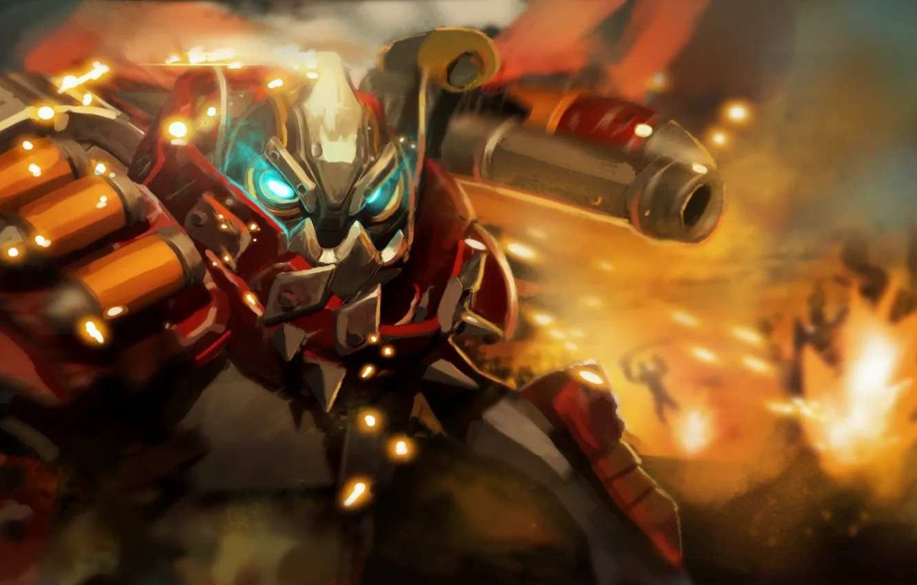 Фото обои механизм, арт, Dota 2, Clockwerk