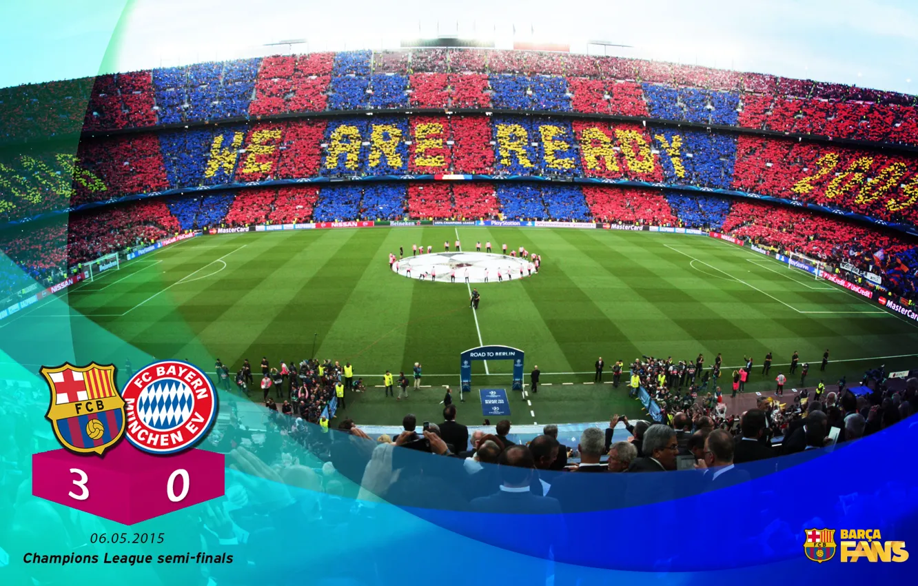 Фото обои wallpaper, sport, stadium, football, Camp Nou, FC Barcelona, UEFA Champions League