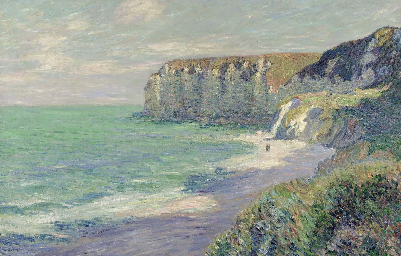 Фото обои море, пейзаж, картина, Гюстав Луазо, Gustave Loiseau, Скалы Сен-Жуэна