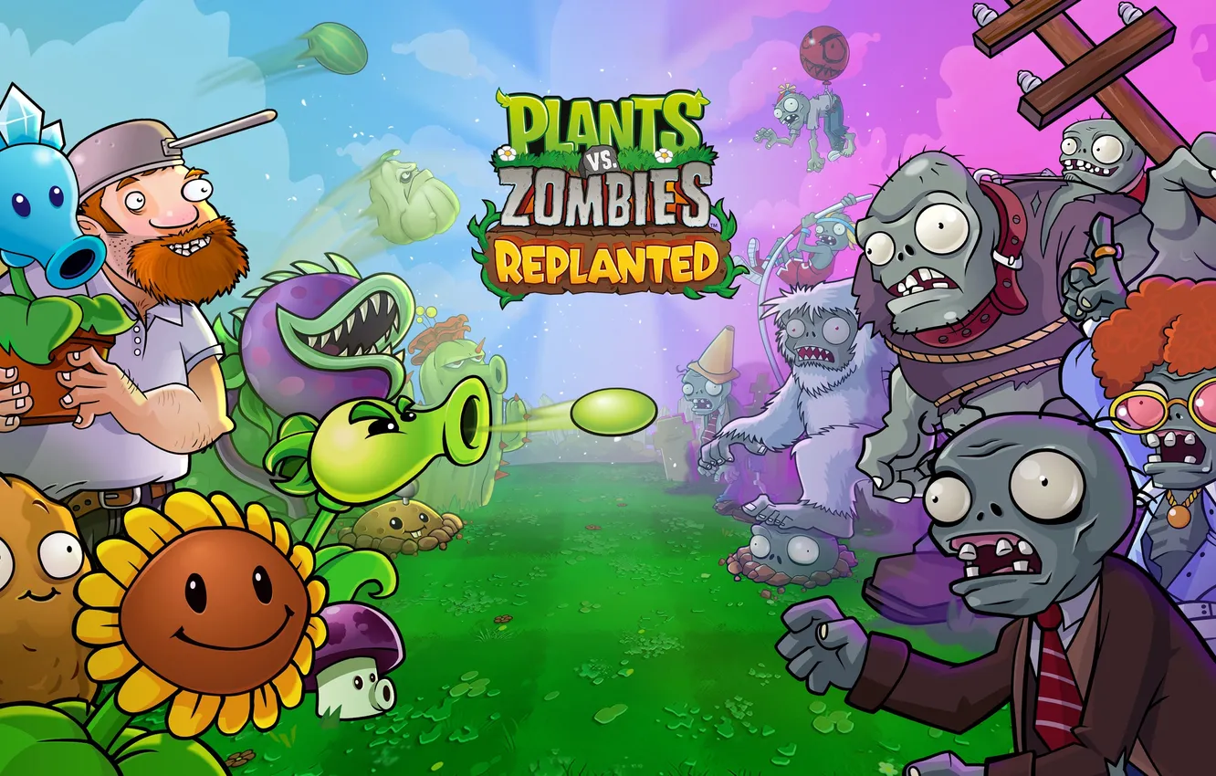 Фото обои Games, Plants vs. Zombies, Key Art, PC Games, 2025 Games, Replanted