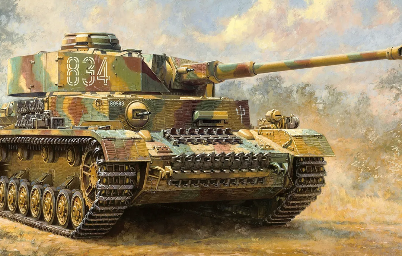 Фото обои PzKpfw IV, средний танк, Panzerkampfwagen IV, Panzerwaffe, Pz. IV, Панцерваффе, танковые войска, Ausf.J