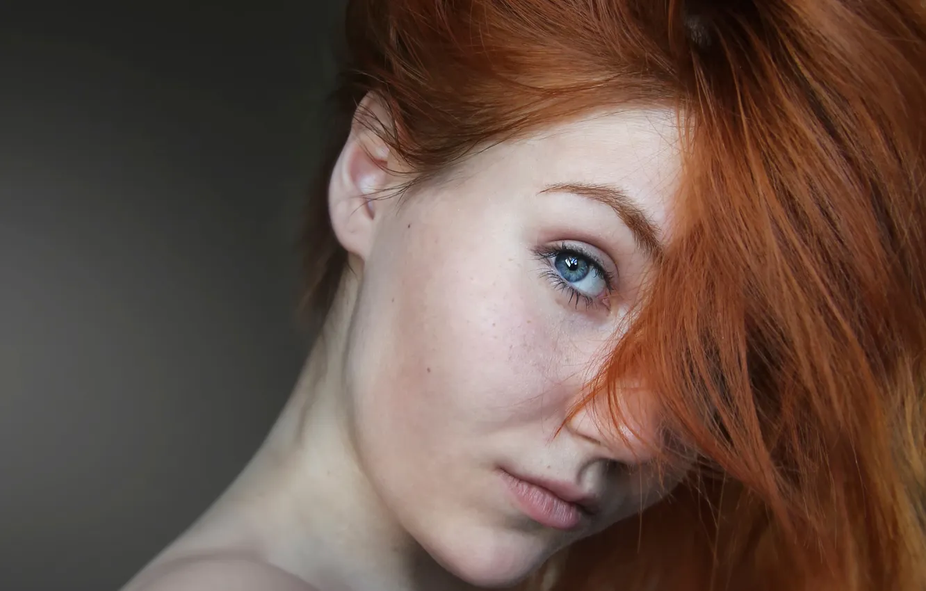 Фото обои портрет, рыжеволосая, Lady Fox