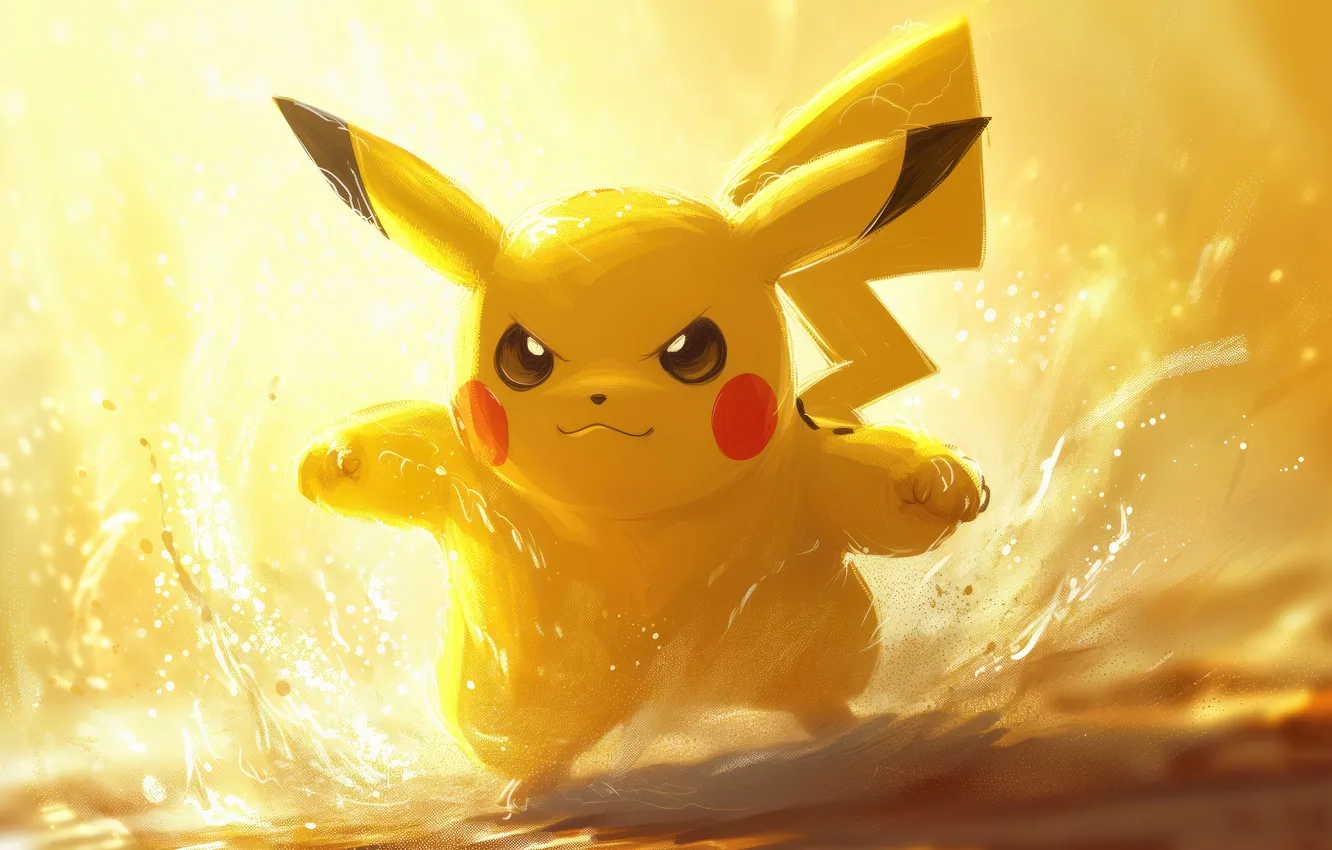 Фото обои молния, хвост, пикачу, электрический, покемон, pokemon, pikachu, гром