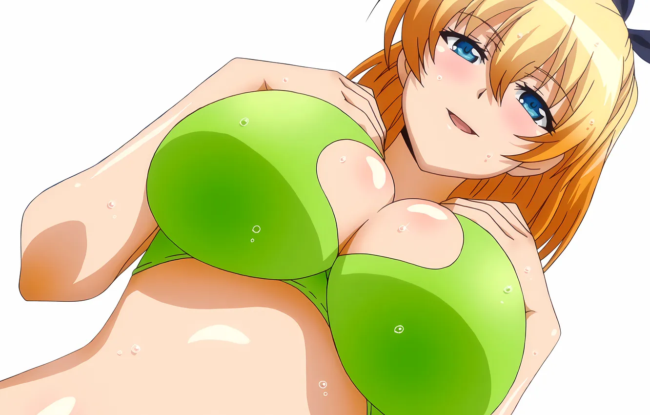 Фото обои girl, sexy, wet, cleavage, long hair, boobs, sexy girl, anime